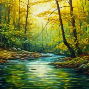 Dynamic Oil Painting of Nature's Beauty